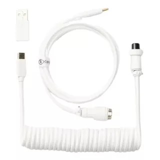 Cable Keychron Coiled Aviator Usb Premium En Espiral White