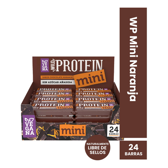 Wild Protein Mini Vegana Chocolate Naranja 24 Unidades
