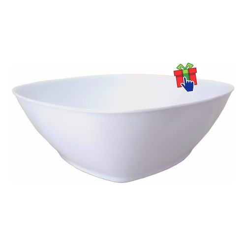 Ensaladera Cuadrada Melamina Blanca 21cm Bowl Resistente