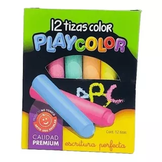12 Tizas De Colores Escolares Playcolor