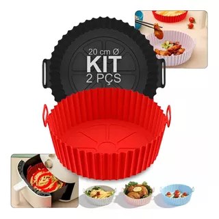 Kit 2 Moldes Airfryer Silicona Protector Antiadherente