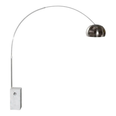 Lampara De Pie Arco Cromo Moderna Base Marmol Carrara 35kg