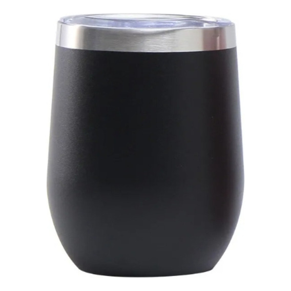 Set Vaso Térmico Acero + Tapa + Bombilla + Limpiador - Cukin Color Negro Negro