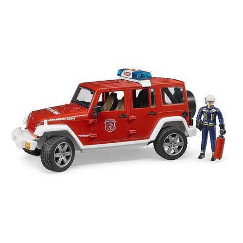 Juguetes Bruder Jeep Wrangler Unlimited Rubicon Fire Depto W Color Rojo Y Blanco Personaje Bombero