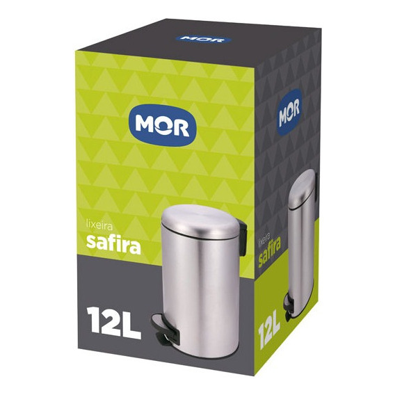 Basurero Tarro Residuos Safira Mor Acero Con Pedal 12lt