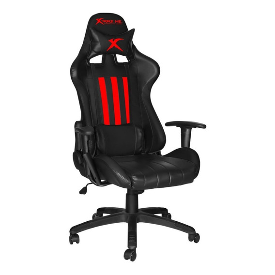 Silla de escritorio Xtrike Me GC-905 gamer ergonómica  negra y roja con tapizado de cuero sintético