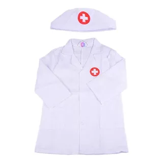 Disfraz Bata Laboratorio Manga Larga Niños Médico Enfermera 