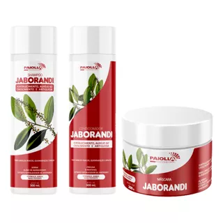  Kit Shampoo Condicionador Máscara Jaborandi 300ml Paiolla