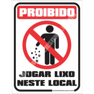 Adesivo Proibido Jogar Lixo Neste Local Sinalização 15x20cm