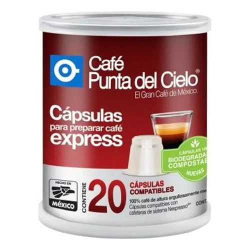 Capsulas Punta Del Cielo Express Nespresso 20 Caps Espresso Tipo Express