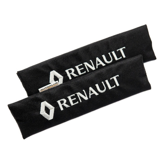 Protectores Cubre Cinturones Tela Negro Logo Renault Bordado