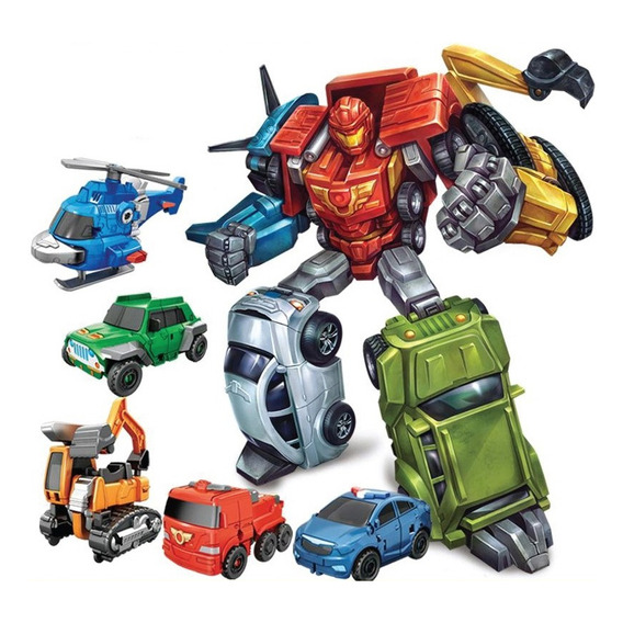 Transformers Muñeco Figura Articulado Armable 6en1 Robot Set