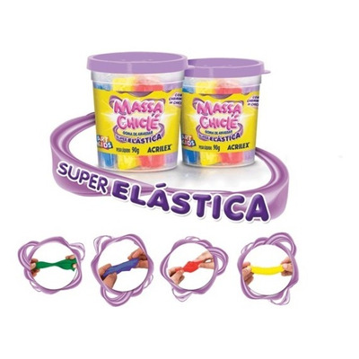 Massa Chiclé Para Modelar Elástica Acrilex 90g - Kit 4 Un