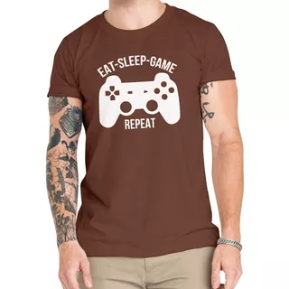 Polera Gamer Eat Sleep Play Repeat Algodón Orgánico Gme20