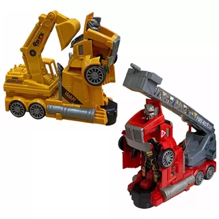 Transformers Bombero Lanza Agua + Excavadora Regalo Nuevo
