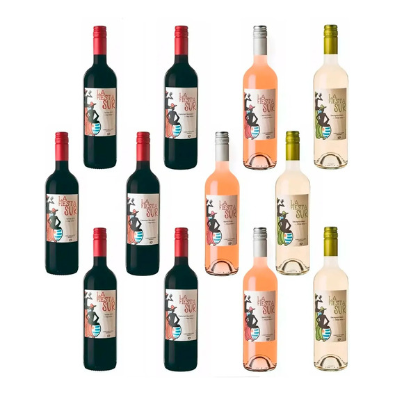 Combo X3 Pack De 4 Vinos Pizzorno Fiesta Del Sur 750ml Febo