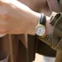 Relógio Casio Feminino Pequeno Dourado Pulseira Couro Preto