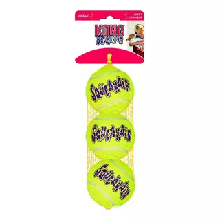 Kong Squeakair Balls Paquete 3 Pelotas De Tenis Medianas Color Amarillo