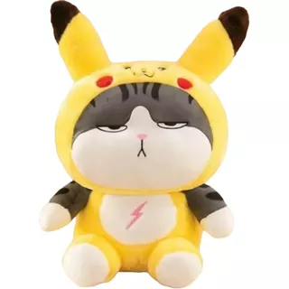 Peluche Gato Emperador Enojado 40cm Pijama Pikachu