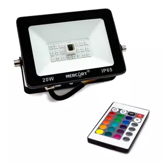 Reflector Led 20w Rgb Multicolor Tipo Tableta Delgado Ip65 Color De La Carcasa Negro 100-265v