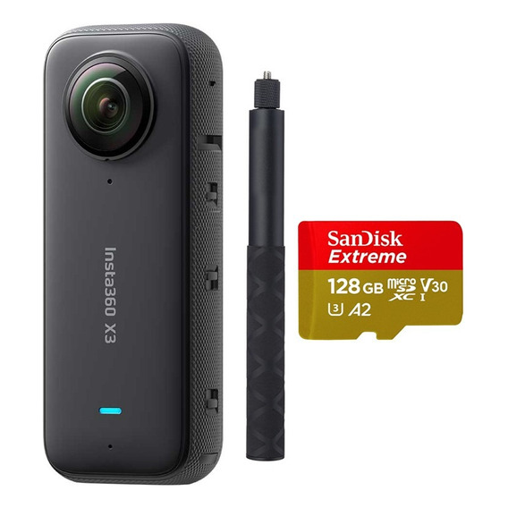 Cámara Deportiva Insta360 One X3+128gb+selfie Stick Invisibl