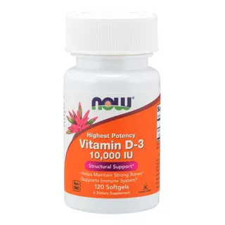 Suplemento Em  Softgels Now  Vitamin D3 10000 Iu Vitaminas Em Pote 120 Un