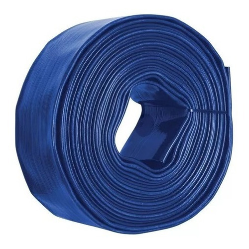 Manguera Plana Para Descarga Pvc 4 X50 M Truper 100867 Color Azul