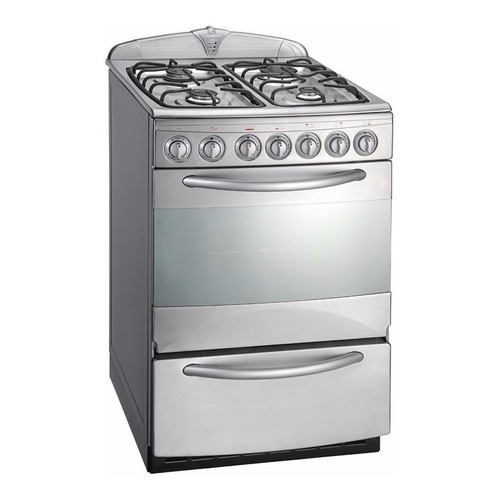 Cocina Domec CXNV a gas/eléctrica 4 hornallas  plateada 220V puerta con visor