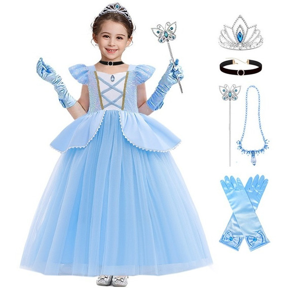 Vestido De Cenicienta Para Niñas Disfraz De Princesa Para Carnaval Halloween De Pascua Cosplay Infantil Fantasía Fiesta Cumpleaños