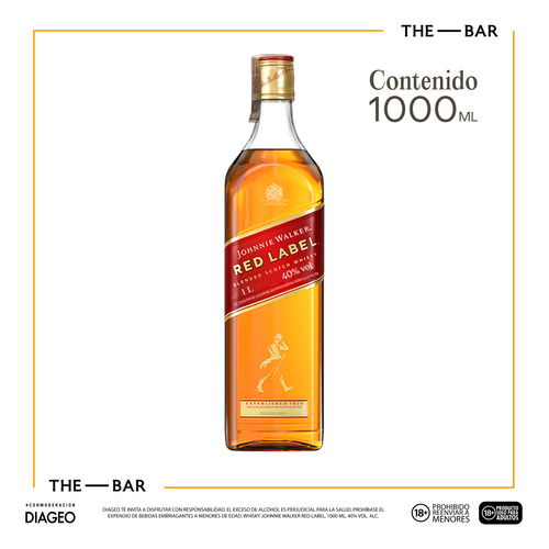 Johnnie Walker Red Label whisky etiqueta roja 1L