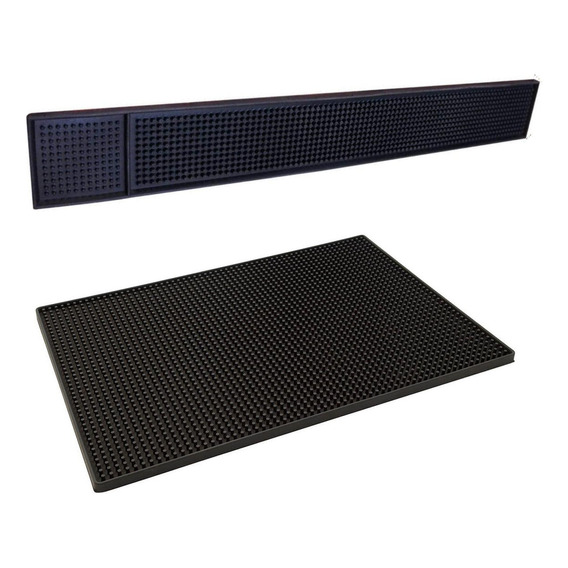 Pack 02 Alfombra Bar Mat Pvc Piso Bar Largo 60x8 Y 45x30 Cm 