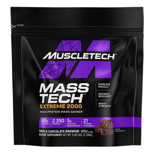 Proteina Mass Tech Extreme 2000 Muscletech 6 Lbs Todo Sabor Sabor Triple Chocolate Brownie