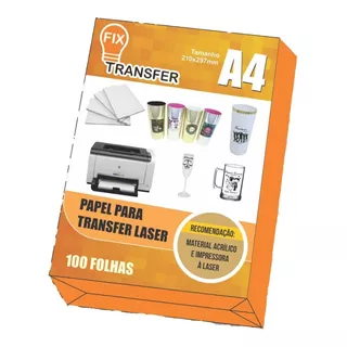 Papel Transfer A Laser 90 Gramas Alto Brilho 500 Folhas