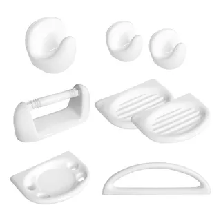 Kit Accesorios Para Baño Daccord Sena 8 Piezas Loza Blanco