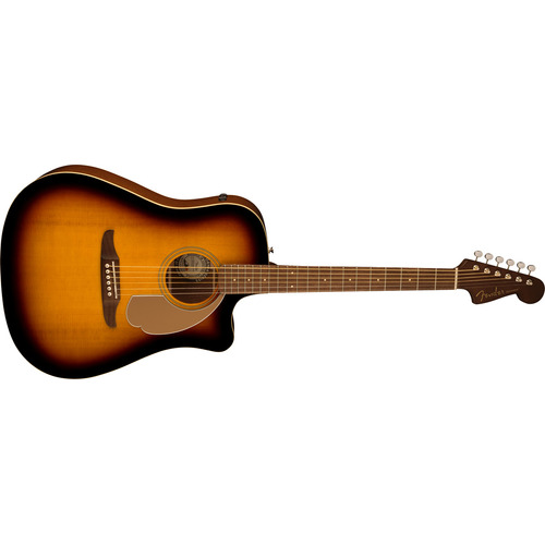 Guitarra Electroacústica Fender California Redondo Player para diestros sunburst mate