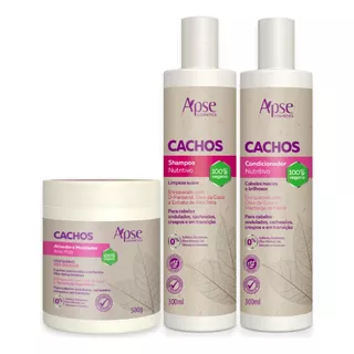  Kit Shampoo Condicionador E Ativador De Cachos Apse