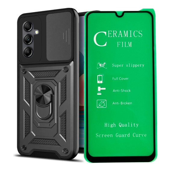 Funda Estuche Reforzada + Vidrio Cerám Para Samsung S24 Plus