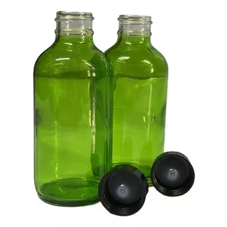 100 Frasco Botella 120 Ml Vidrio Verde Con Taparosca
