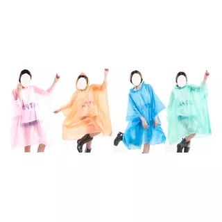 Pack 10 Ponchos Protector De Lluvia Impermeable Calidad