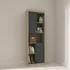 Biblioteca Muebles Web Repisa Con Puertas Color Almendra/onix 181cm X 60cm X 30cm Con 7 Estantes