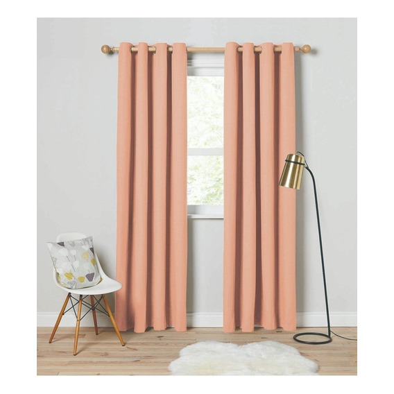 Cortinas Blackout Argollas Largas Tipo Hotel~ Varios Colores Color Dusty Pink