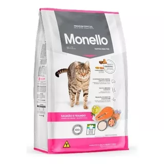 Monello  Alimento Premium Especial Para Gato Adulto Sabor Salmón Y Pollo En Bolsa De 15kg