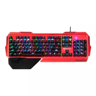 Teclado Gamer Meetion Mk20 Qwerty Español Color Rojo Con Luz Rgb