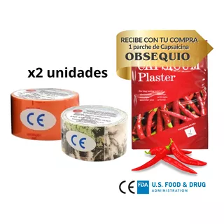 Cintas Kinesiotape 3.8cmx5m (2 Rollos) + 1 Parche Obsequio