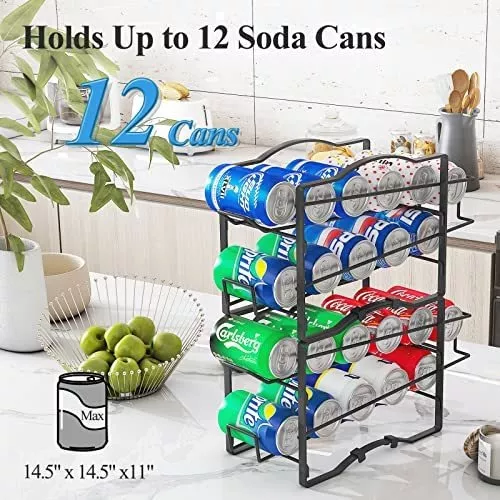 Dispensador apilable de latas para refrigerador con capacidad para 12 latas  (2 P
