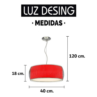Lampara Colgante 2 Luces Moderno Cromo Apto Led Rojo