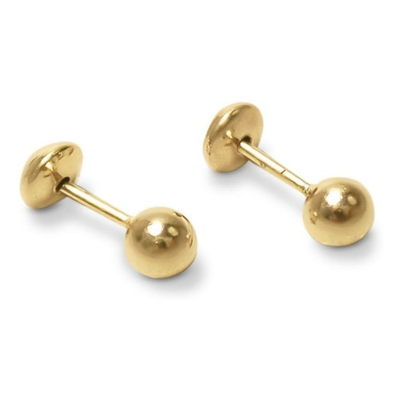 Aros Bebé Bolita 3mm Enchapado Oro 18 K