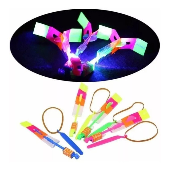 Pack X 25 Volador Lanzador Con Luz Led Juego Niños Y Adultos