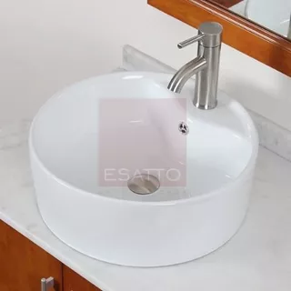 Lavabo De Baño De Sobreponer Esatto Econokit Rondó Satín Blanco 