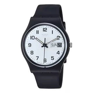Relógio De Plástico Preto Swatch Gb743 Once Again Para Mulher